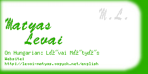 matyas levai business card